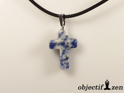 pendentif croix sodalite objectif-zen
