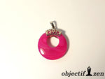 objectif zen collier agate rose donut 2.8 cm