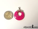 pendentif donut 2.8cm agate rose objectif zen
