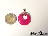 pendentif donut 2.8cm agate rose objectif zen