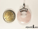pendentif donut 2.8cm quartz rose objectif zen