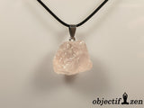 pendentif minerai brut quartz rose lithotherapie objectif zen