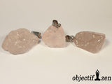 objectif zen pendentif minerai brut quartz rose