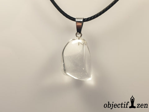 pendentif pierre roulée cristal de roche objectif zen