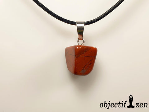 pendentif jaspe rouge pierre roulée objectif zen