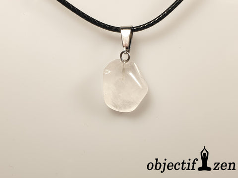 pendentif pierre roulée quartz blanc objectif zen
