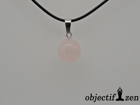 objectif-zen pendentif bille quartz rose