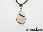 objectif zen pendentif coeur strass quartz rose
