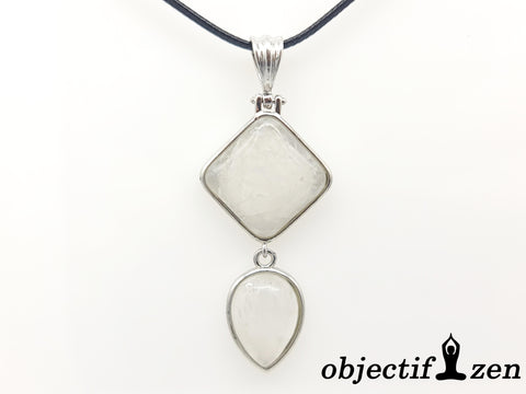 pendentif duo quartz blanc objectif-zen