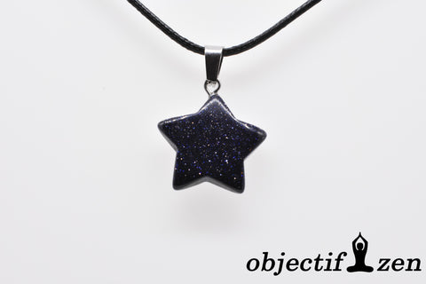 pendentif étoile pierre de sable bleu objectif-zen