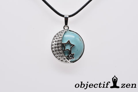 pendentif lune et étoile howlite turquoise objectif-zen