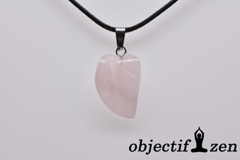 pendentif feuille quartz rose objectif-zen