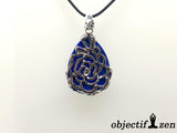 objectif zen pendentif floral lapis lazuli