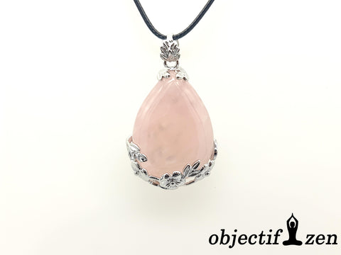 pendentif floral quartz rose objectif-zen