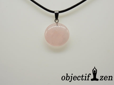 pendentif galet quartz rose objectif-zen