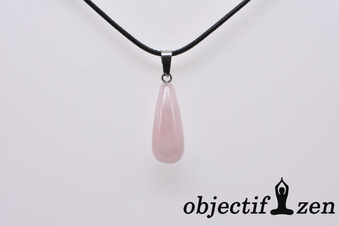 pendentif goutte longue quartz rose objectif-zen