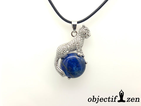 pendentif léopard lapis lazuli objectif-zen