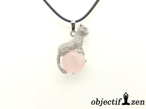 objectif-zen pendentif quartz rose léopard