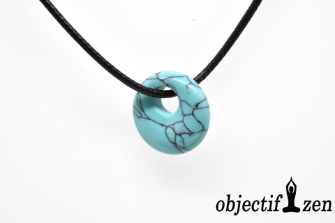 objectif-zen pendentif howlite turquoise mini donut 1.8cm