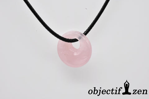 objectif-zen pendentif quartz rose mini donut 1.8 cm