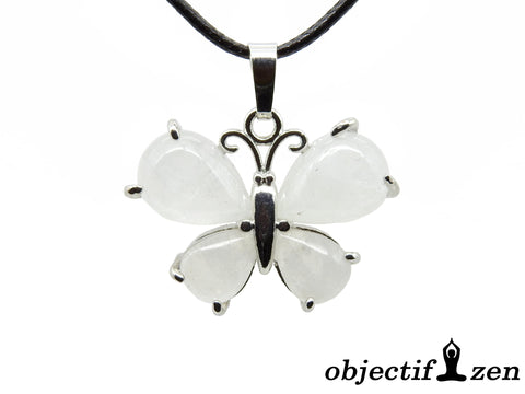 pendentif papillon quartz blanc objectif-zen