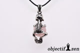 objectif zen pendentif squelette quartz rose