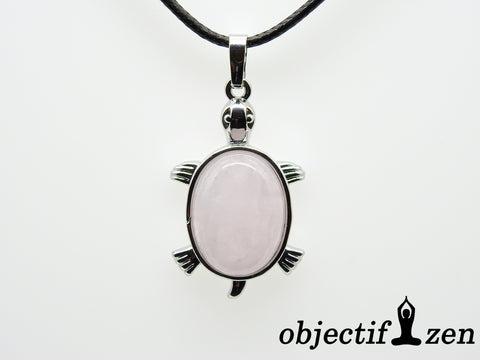 pendentif tortue quartz rose objectif zen