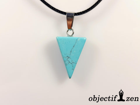 pendentif triangle howlite turquoise objectif-zen