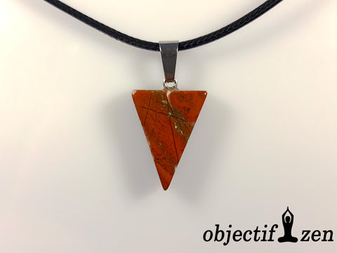 pendentif triangle jaspe rouge objectif-zen