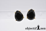 boucles d'oreilles agate noire gouttes à facettes objectif-zen