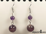 boucles d'oreilles améthyste 2 perles objectif zen