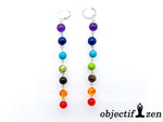 boucles d'oreilles 7 chakras 8mm objectif-zen