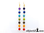 boucles d'oreilles 7 chakras 8mm objectif-zen