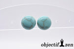 objectif zen boucles d'oreilles perles plates howlite turquoise