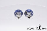 lapis lazuli boucles d'oreilles perles plates objectif zen