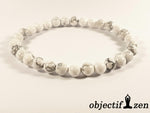 bracelet 6mm howlite blanche objectif-zen