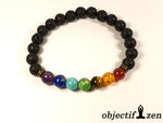 bracelet 7 chakras et pierre de lave 8mm objectif-zen