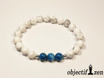 bracelet apatite et howlite blanche 8mm objectif zen