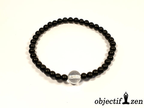 bracelet shungite et cristal de roche objectif zen
