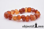 objectif zen bracelet pierres roulées 10mm agate rouge 