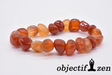 objectif zen bracelet pierres roulées 10mm agate rouge 