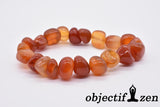 bracelet pierres roulées 10mm agate rouge objectif-zen