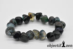 bracelet pierres roulées 10mm agate verte foncée objectif zen