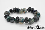 objectif zen bracelet pierres roulées 10mm agate verte foncée