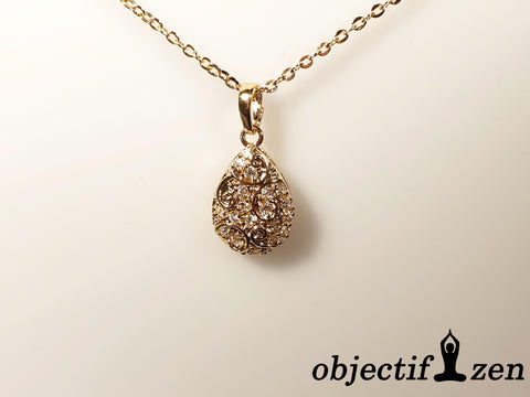 collier fantaisie goutte d'eau strass objectif-zen