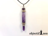 objectif-zen pendentif baguette énergie amethyste