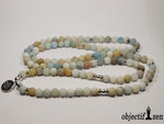 objectif zen mala amazonite 8mm mat givré lotus