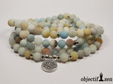 mala amazonite mat givré lotus 8mm objectif zen