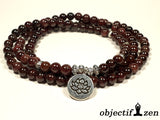 objectif zen mala grenat 6mm lotus