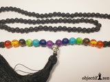 mala pierre de lave 7 chakras bouddha